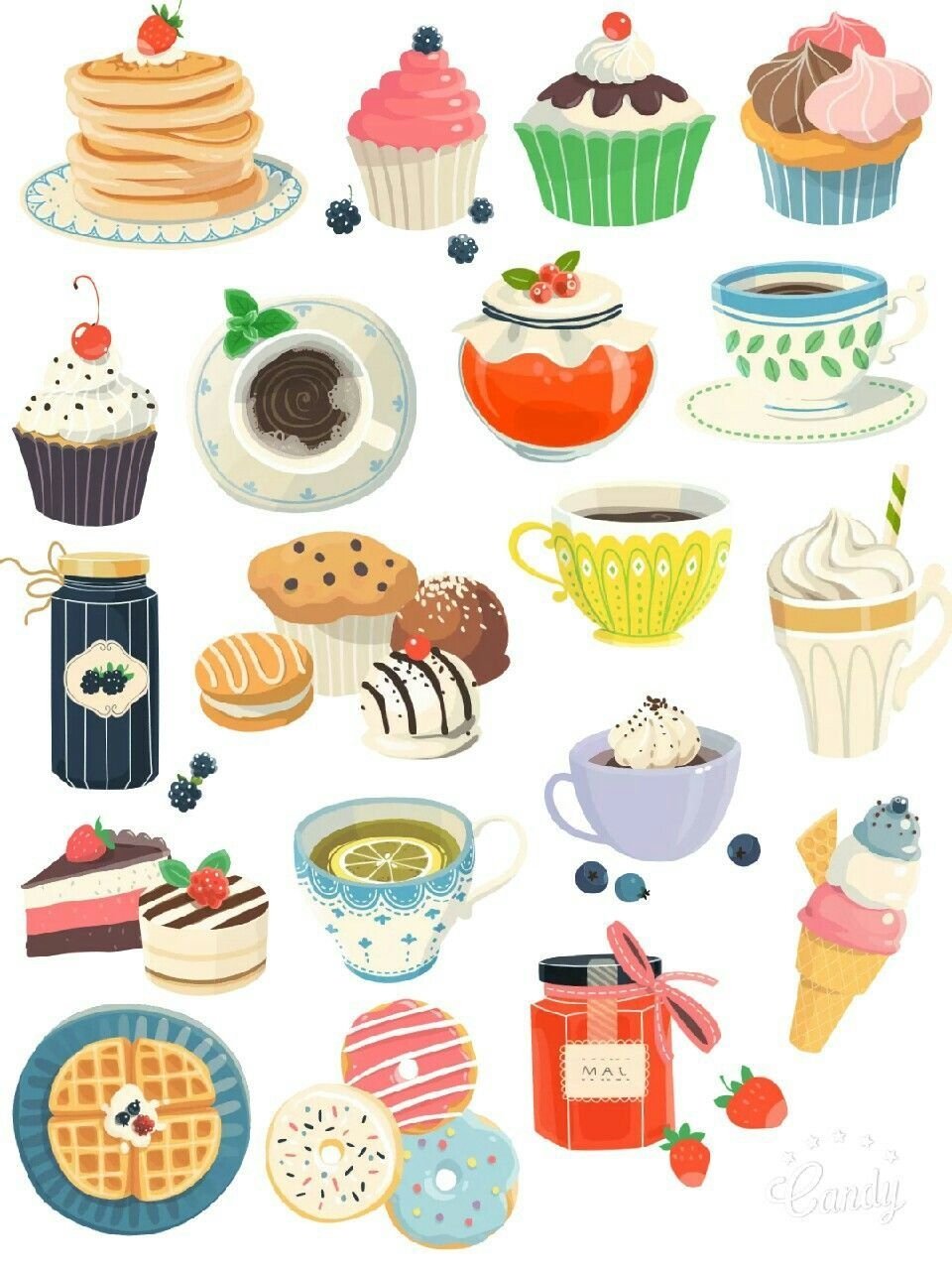 Наклейки еда