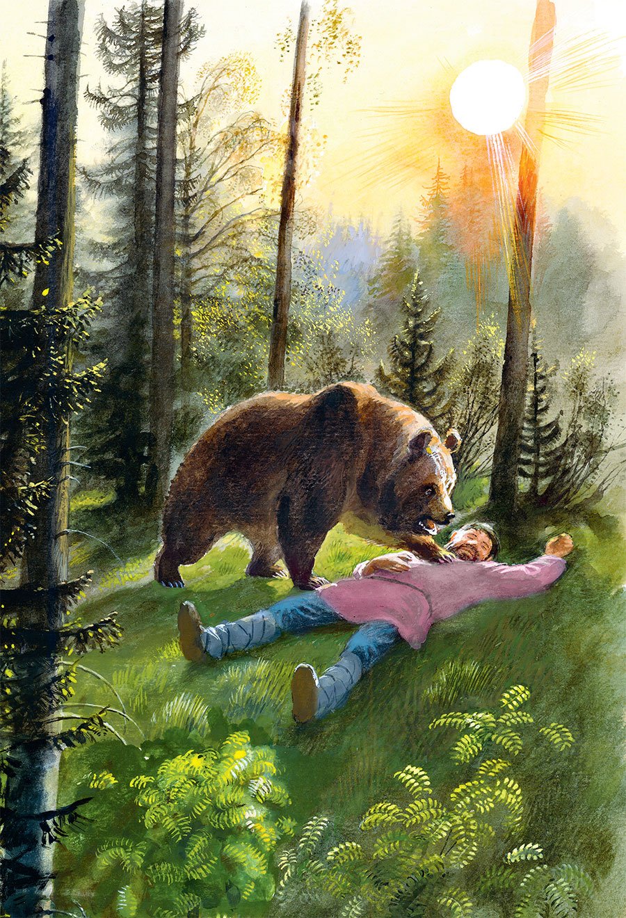 Иллюстрация к басне Толстого два товарища