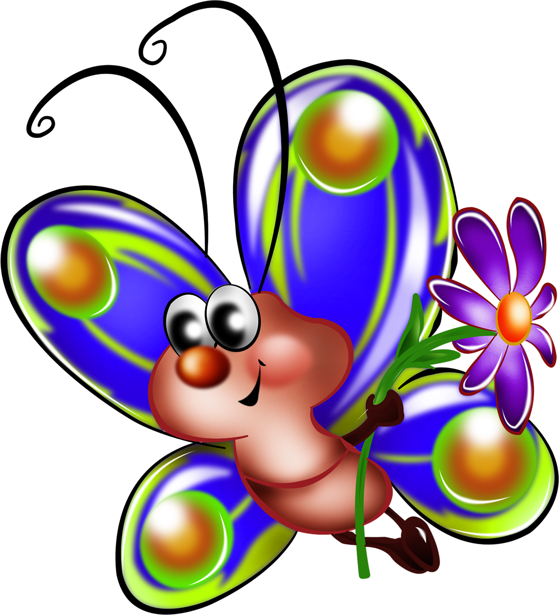 Красивые мультяшные бабочки