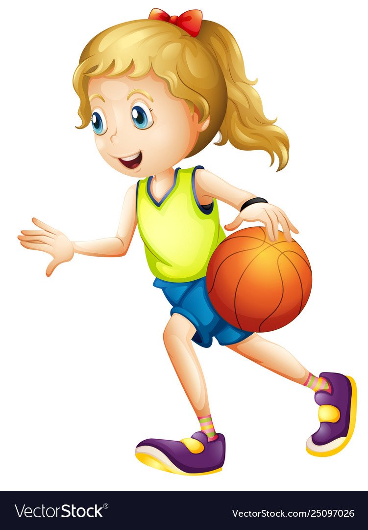 Девочка с мячиком нарисовать