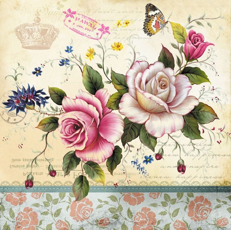 Цветы в винтажном стиле