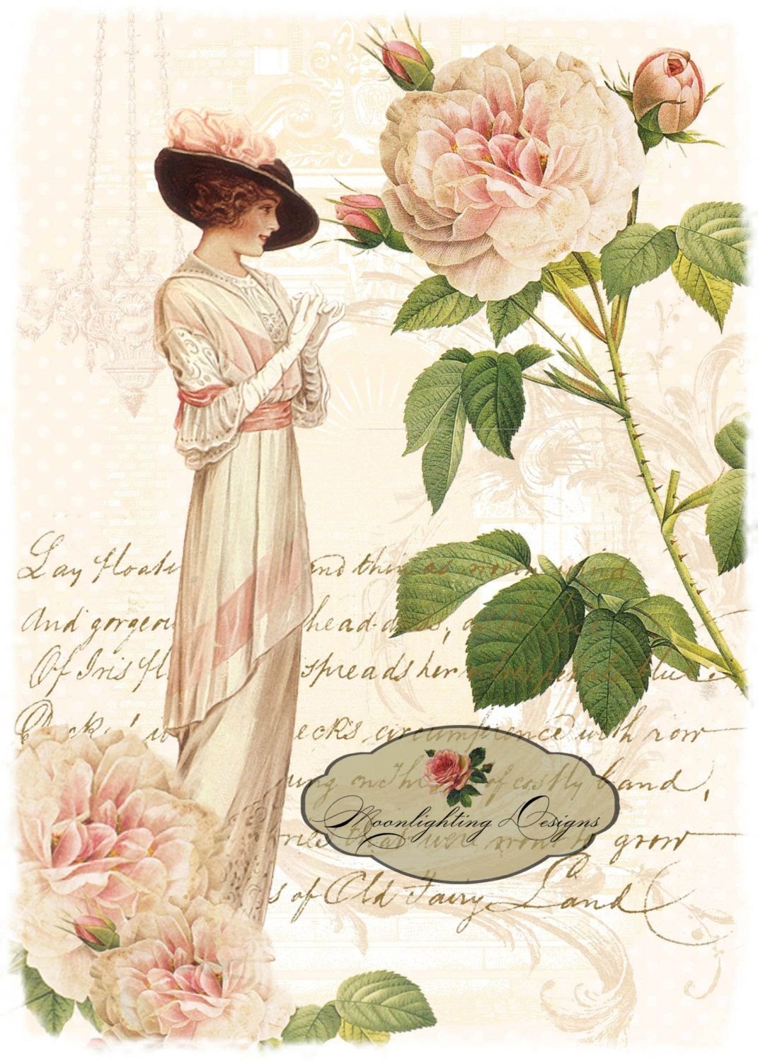 Винтажные дамы для декупажа