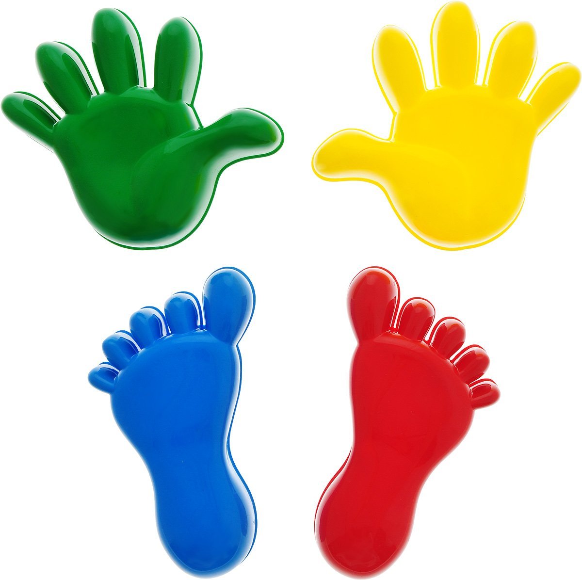 Цветные ладошки на белом фоне