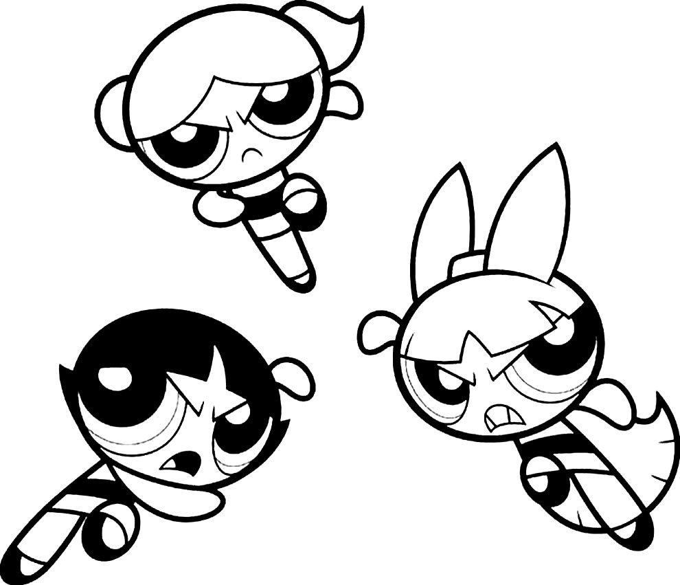 Суперкрошки разукрашка