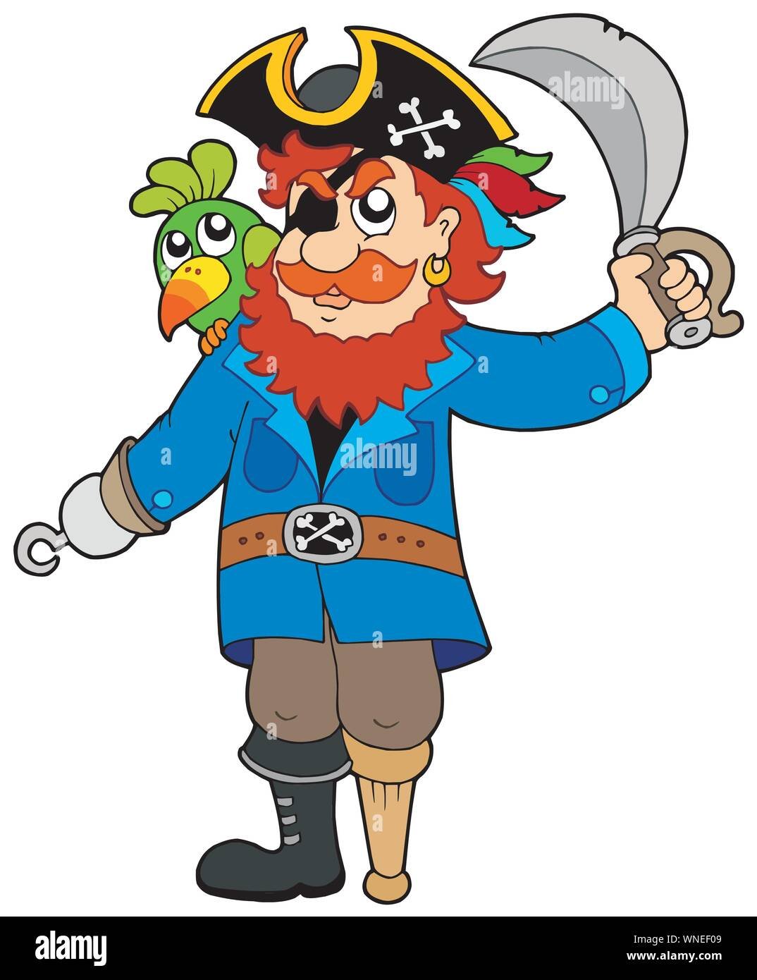 Иллюстрации пират с попугаем