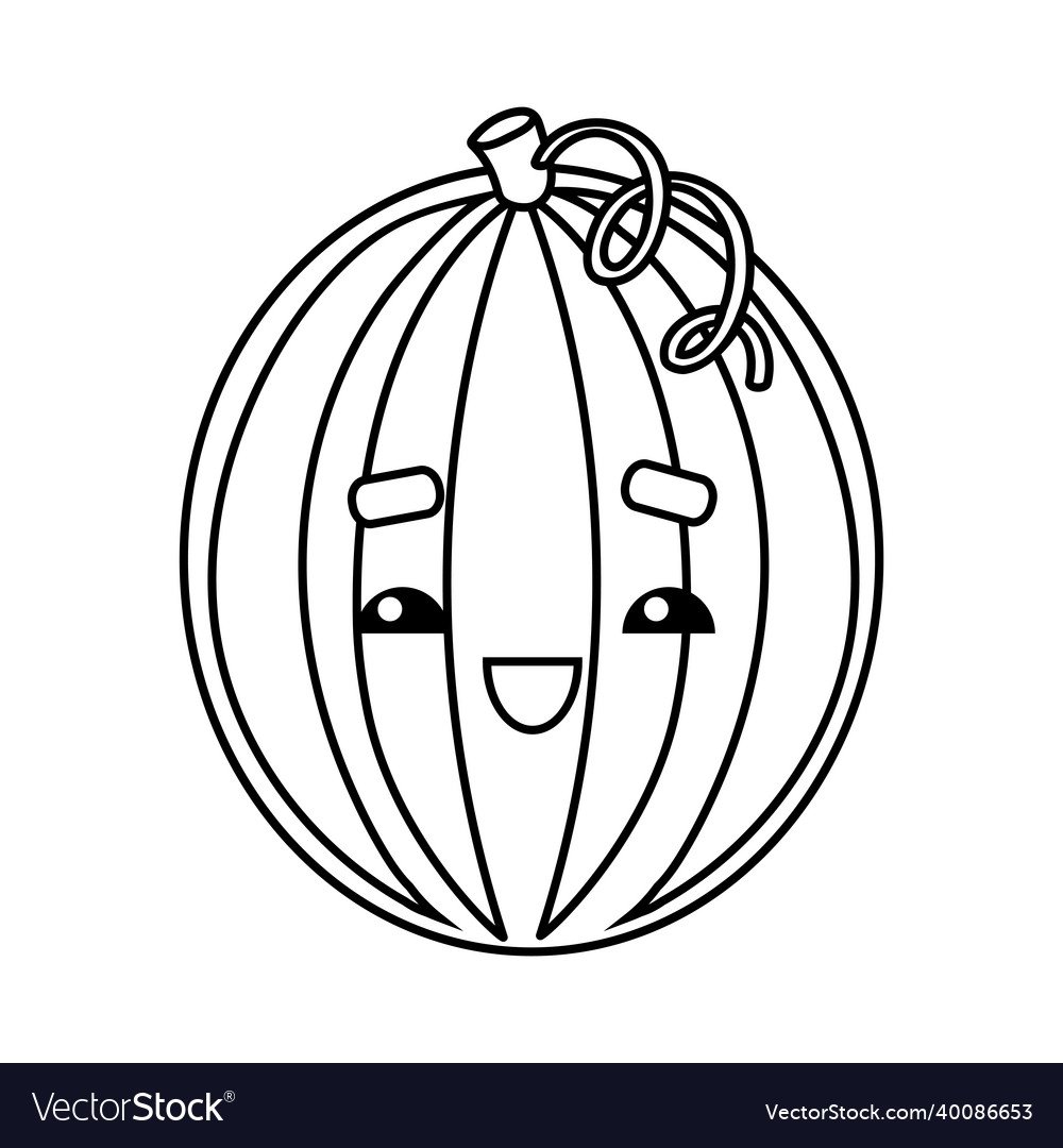 Раскраска Арбуз с глазами для детей