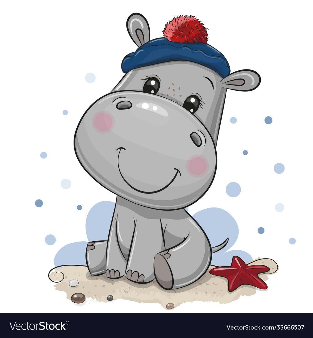 Мультяшный Бегемотик моряк