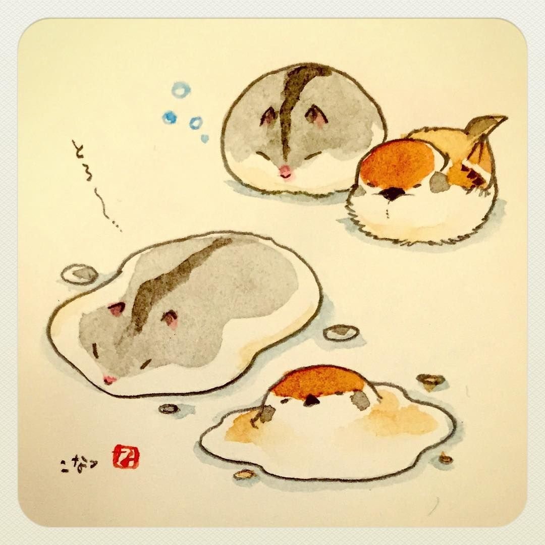 Милые кавайные хомячки