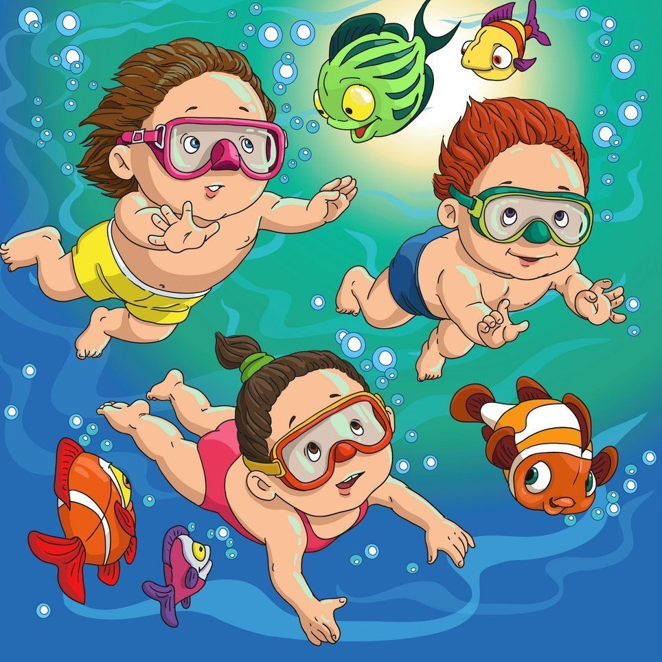 Пловец мультяшный