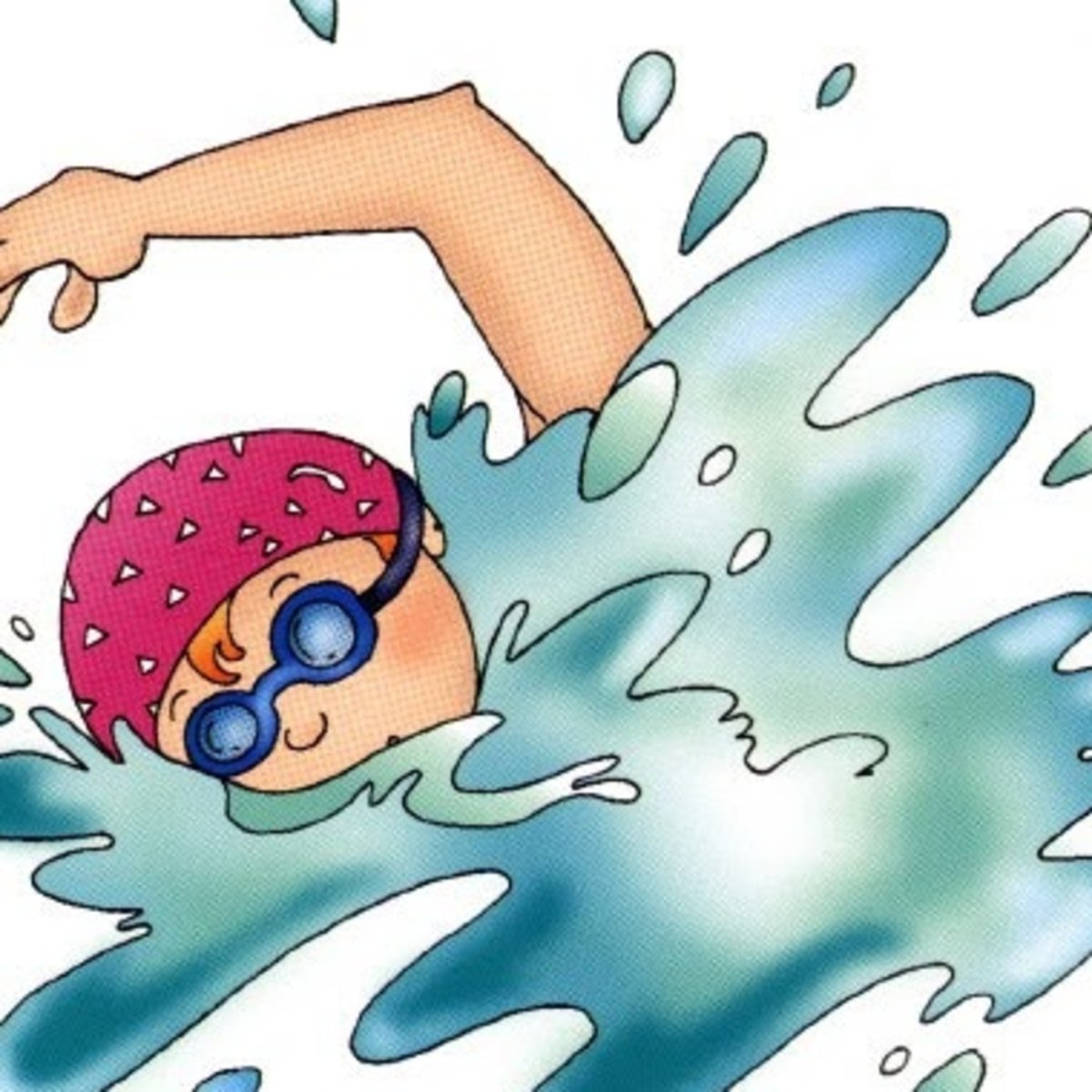 Ребенок плавает мультяшная