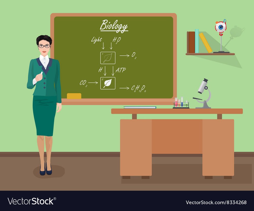 Учитель биологии иллюстрация