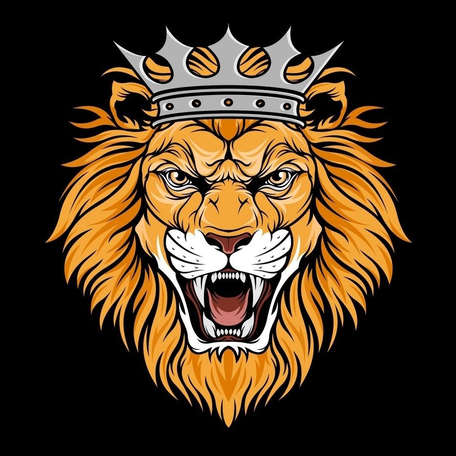 Морда Льва с короной вектор