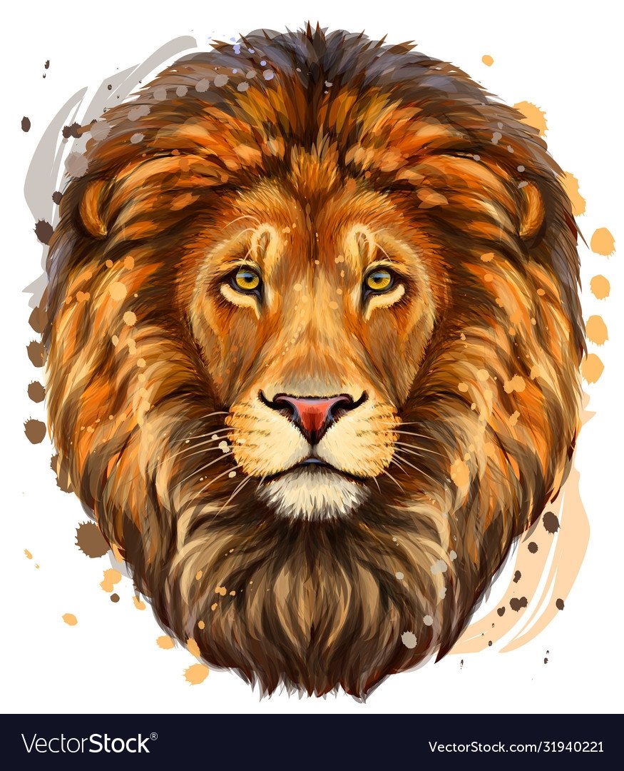 Лев портрет вектор