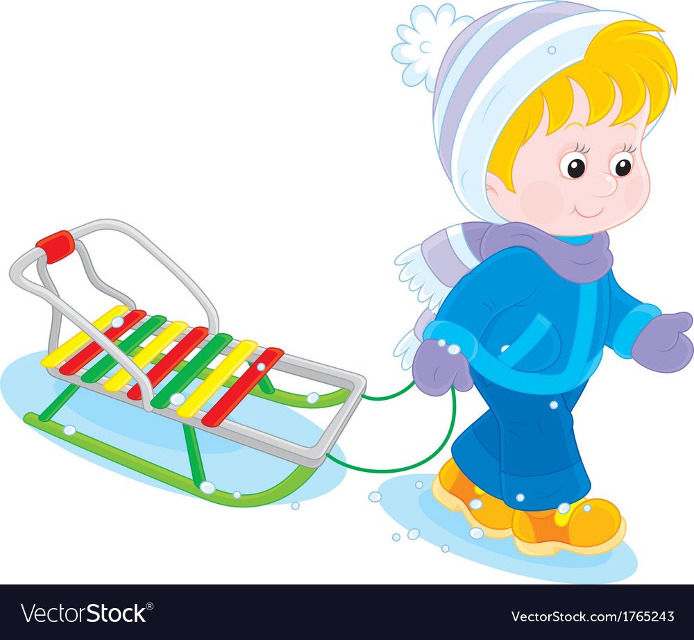 Санки картинка на белом фоне