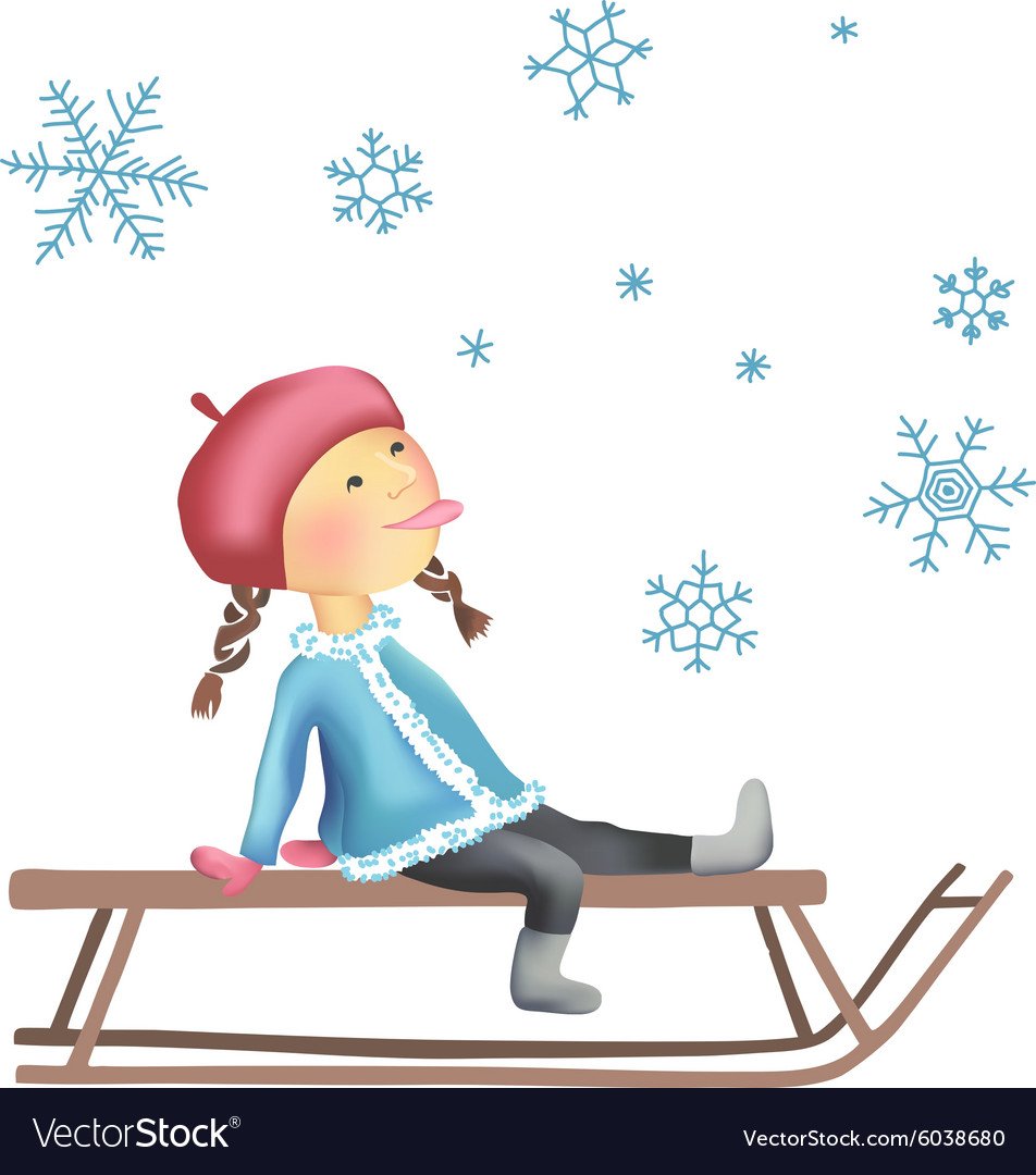 Девочка на санках