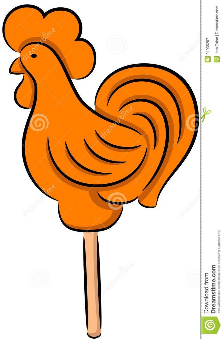 Нарисованный петушок на палочке