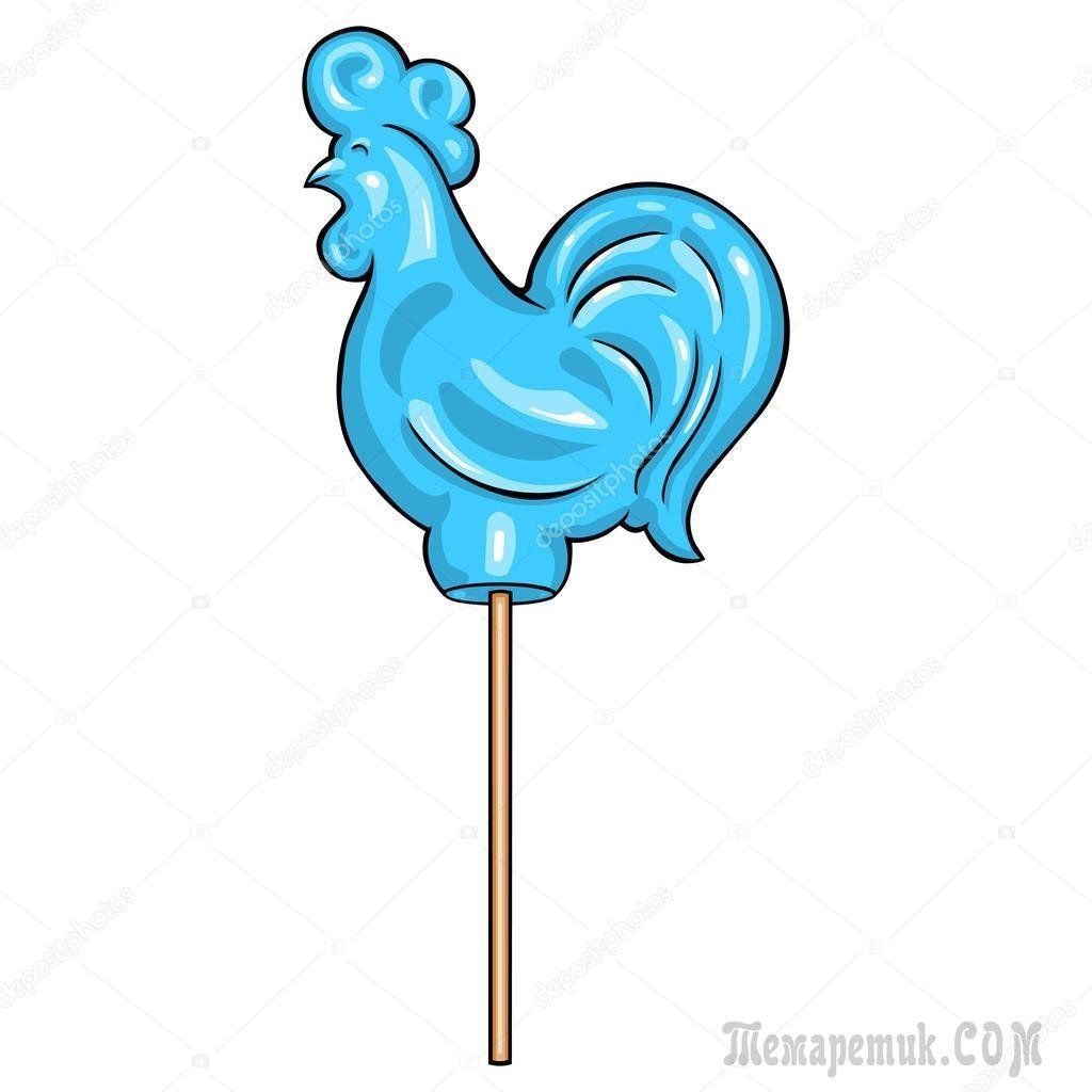 Голубой петушок леденец