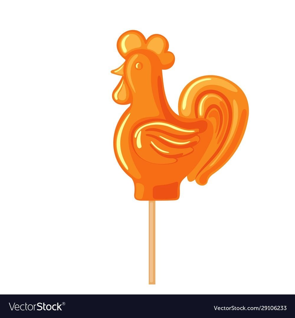 Леденец петушок на палочке вектор