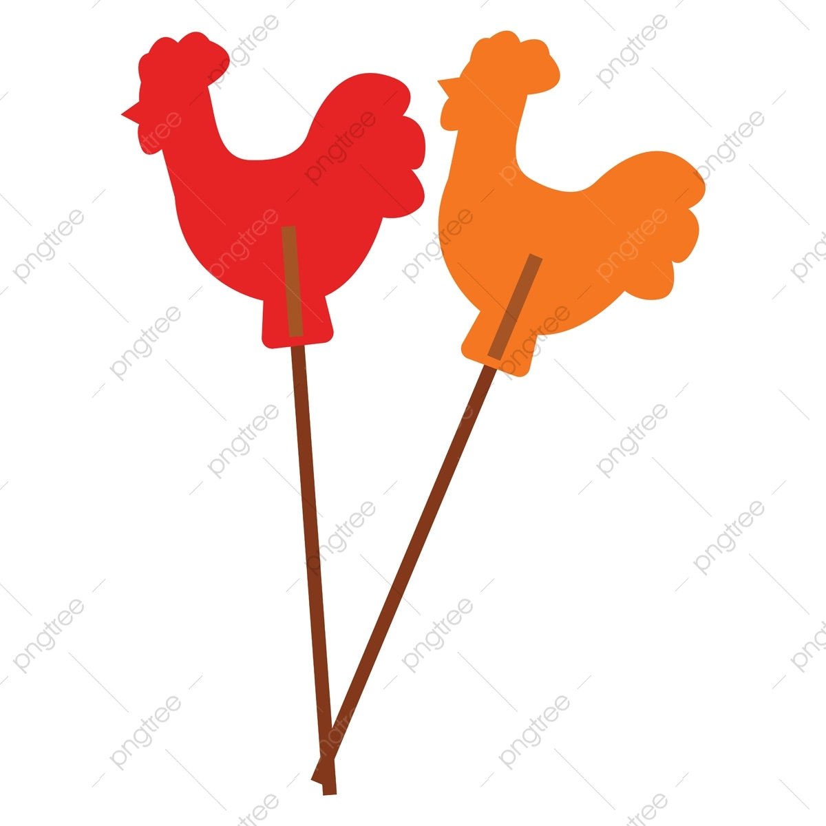 Петух на палочке деревянный