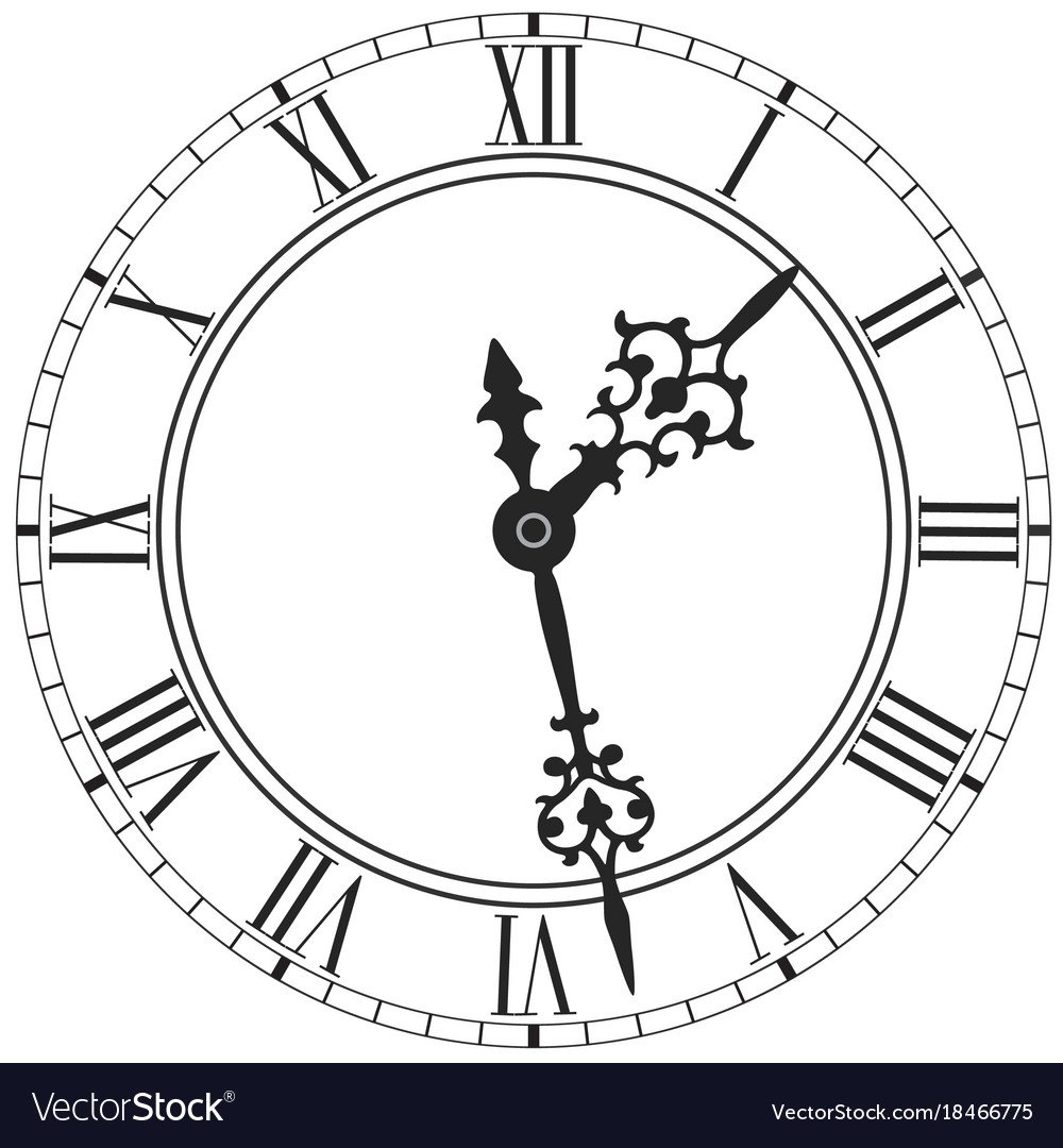 Трафарет римские часы