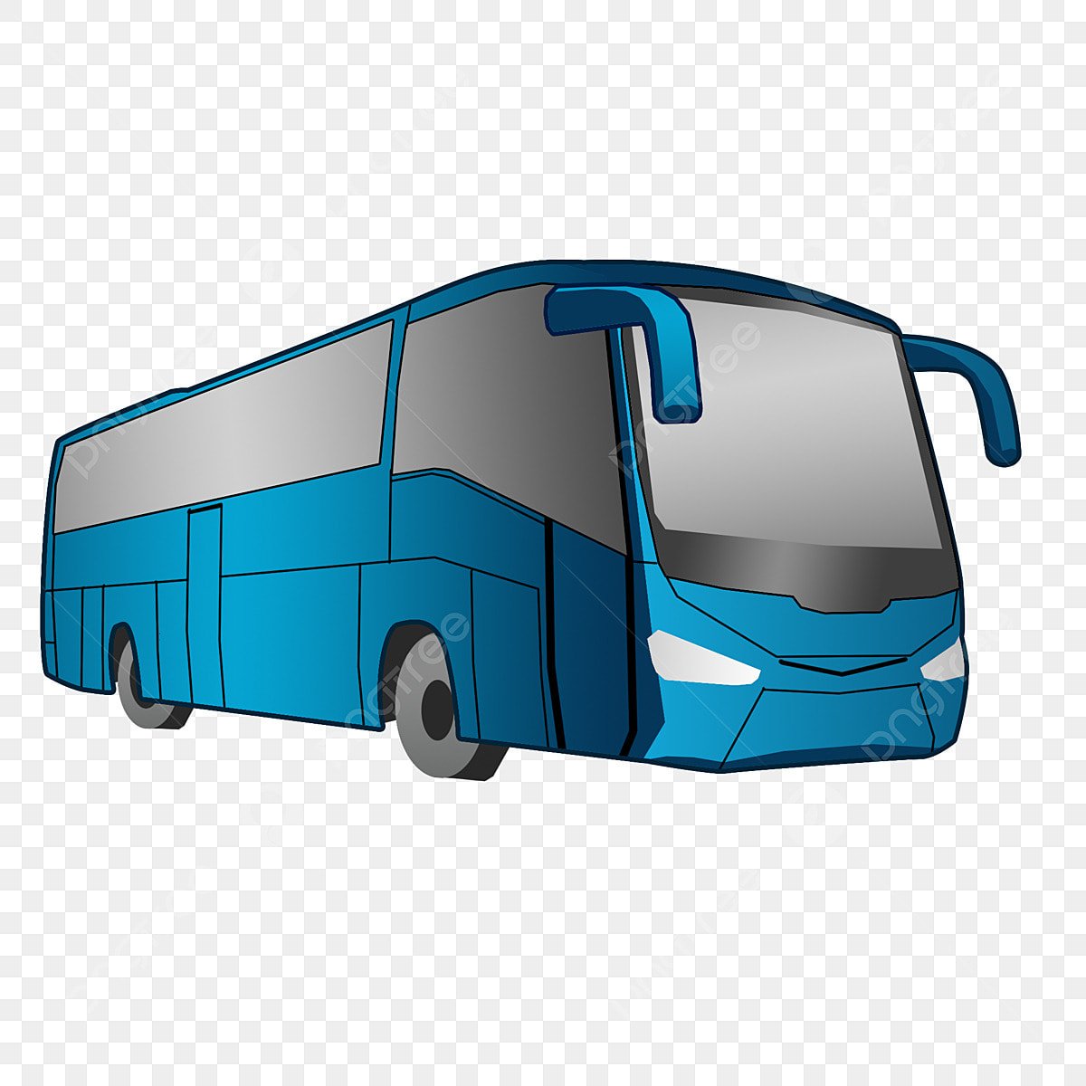 Синий автобус на прозрачном фоне