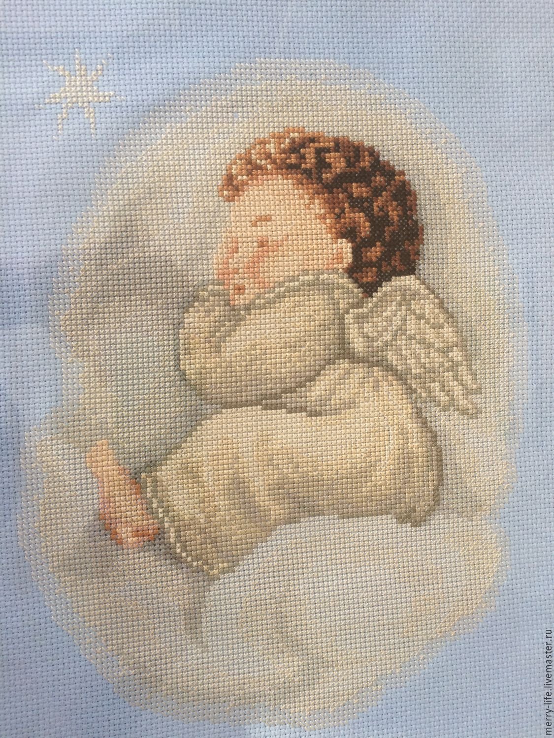 Спящий Ангелочек вышивка