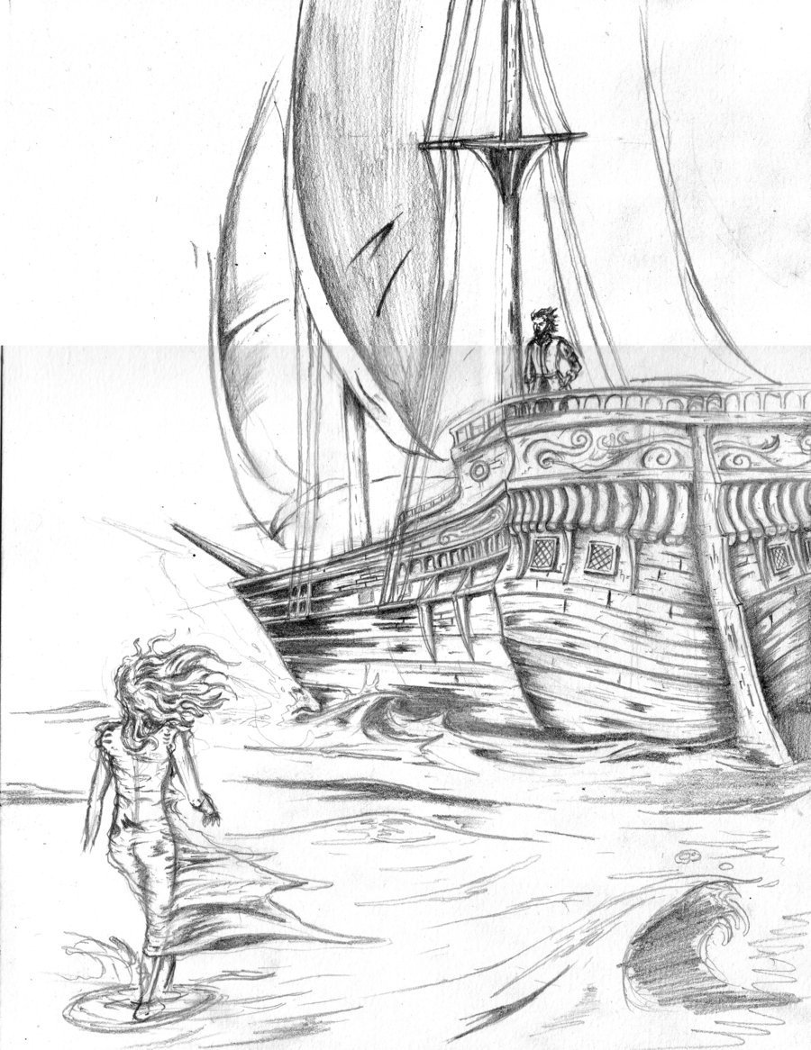 Корабль карандашом