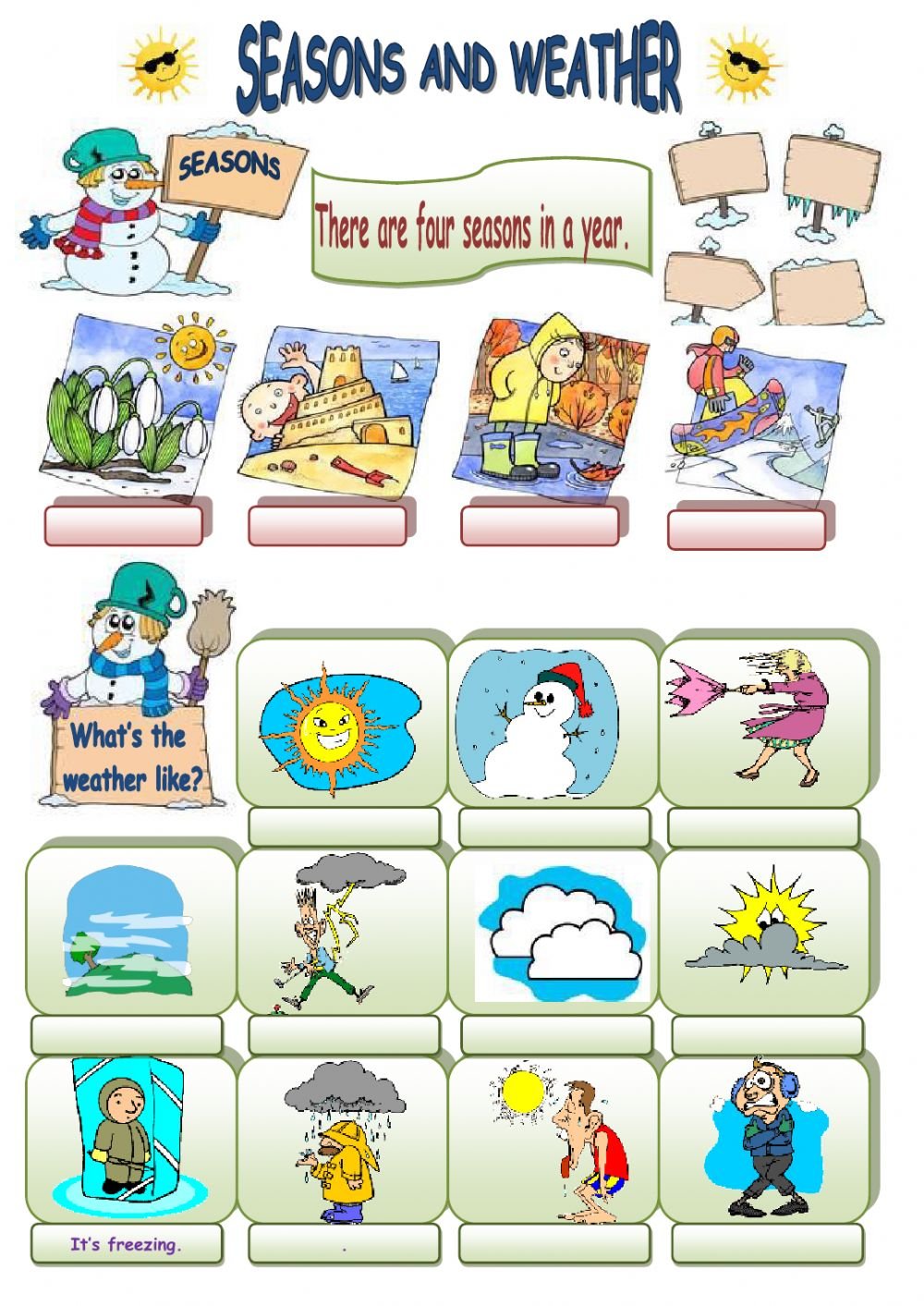 Тема Seasons and weather