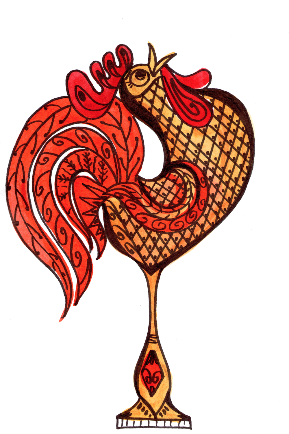 Картинка золотой петушок из сказки пушкина