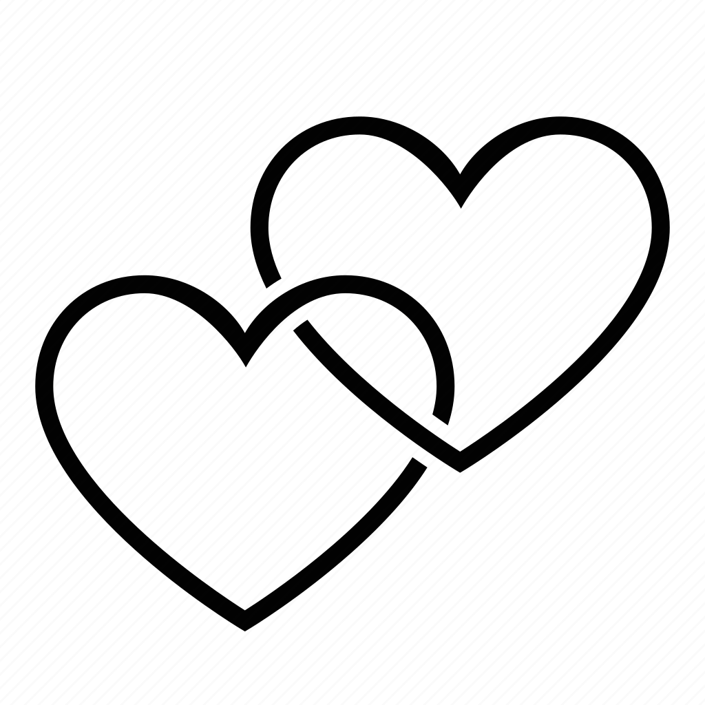 Два сердца вектор чб