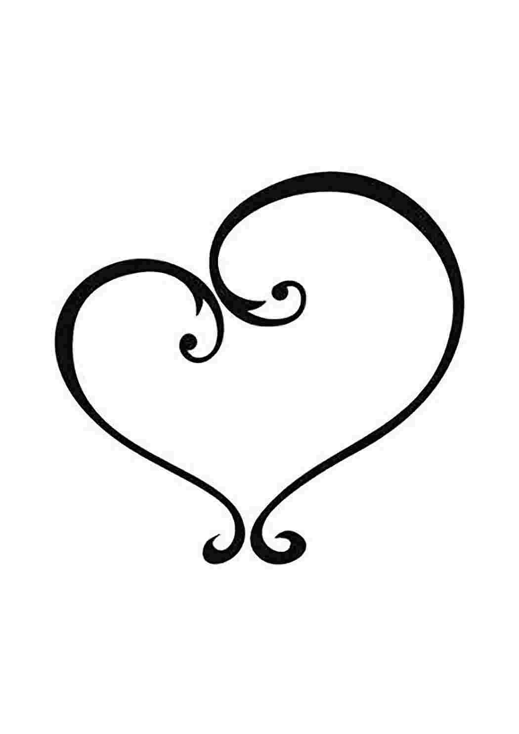 Сердечки с завитками