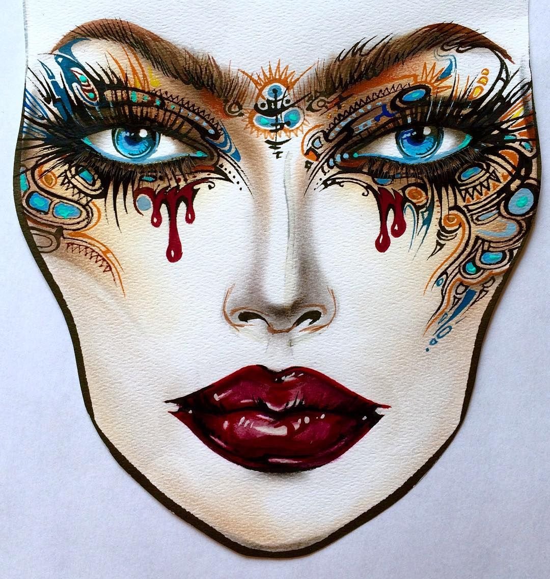 Фантазийный макияж эскиз