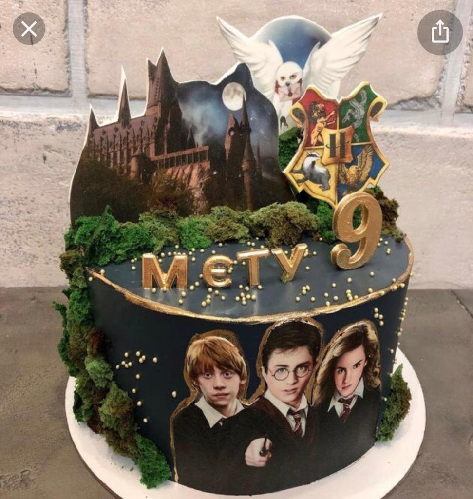 Торт Гарри Поттер с топперами