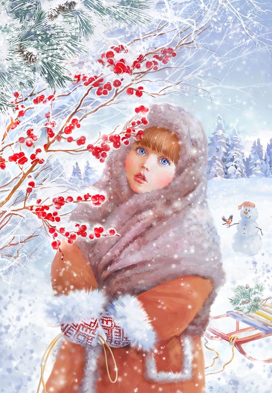 Снеговик рисунок на новый год