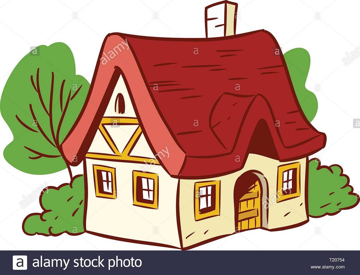 Мультяшные домики большие и маленькие