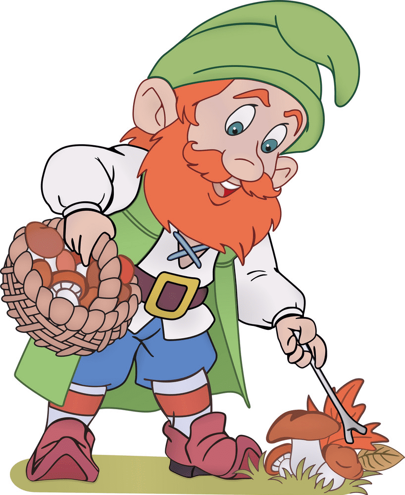 Гномы с корзинкой грибов