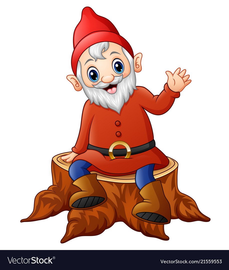 Гномик на пеньке