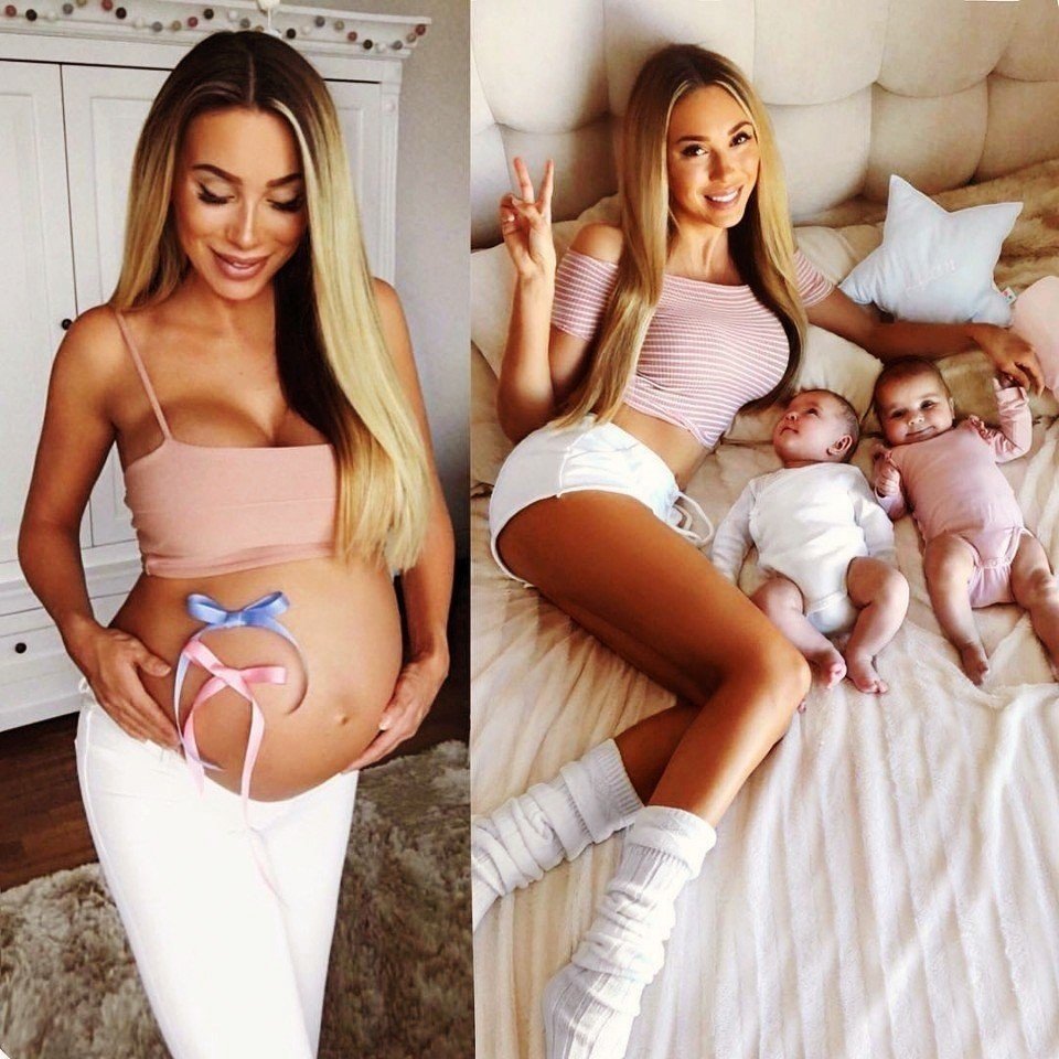 Красивая модель с двойней