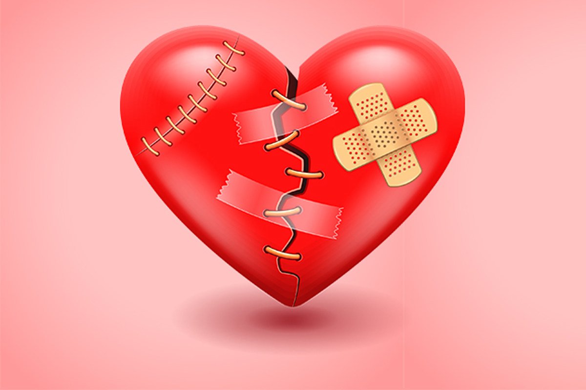 Аппликация сердце из ткани