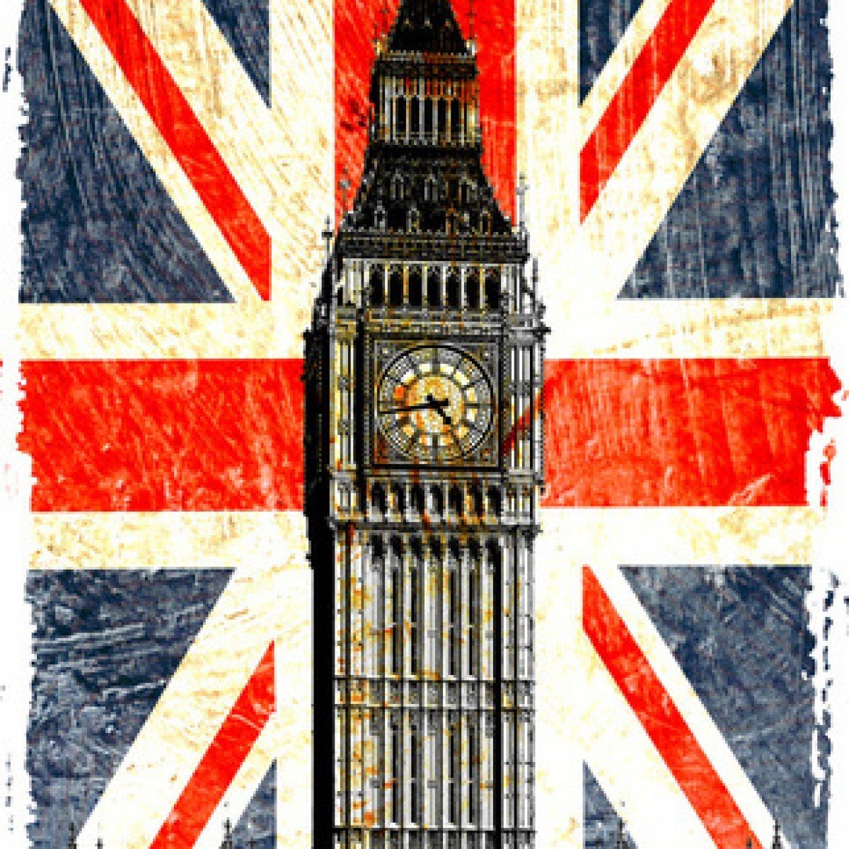 Британия, Биг Бен и фоном флаг