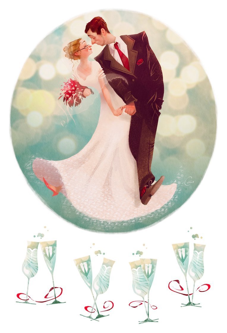 Квиллинг конверт на свадьбу