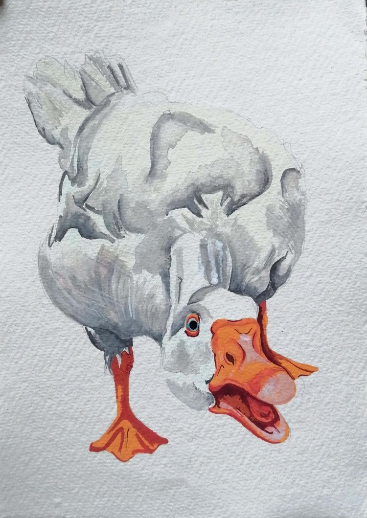 Рисование гуся