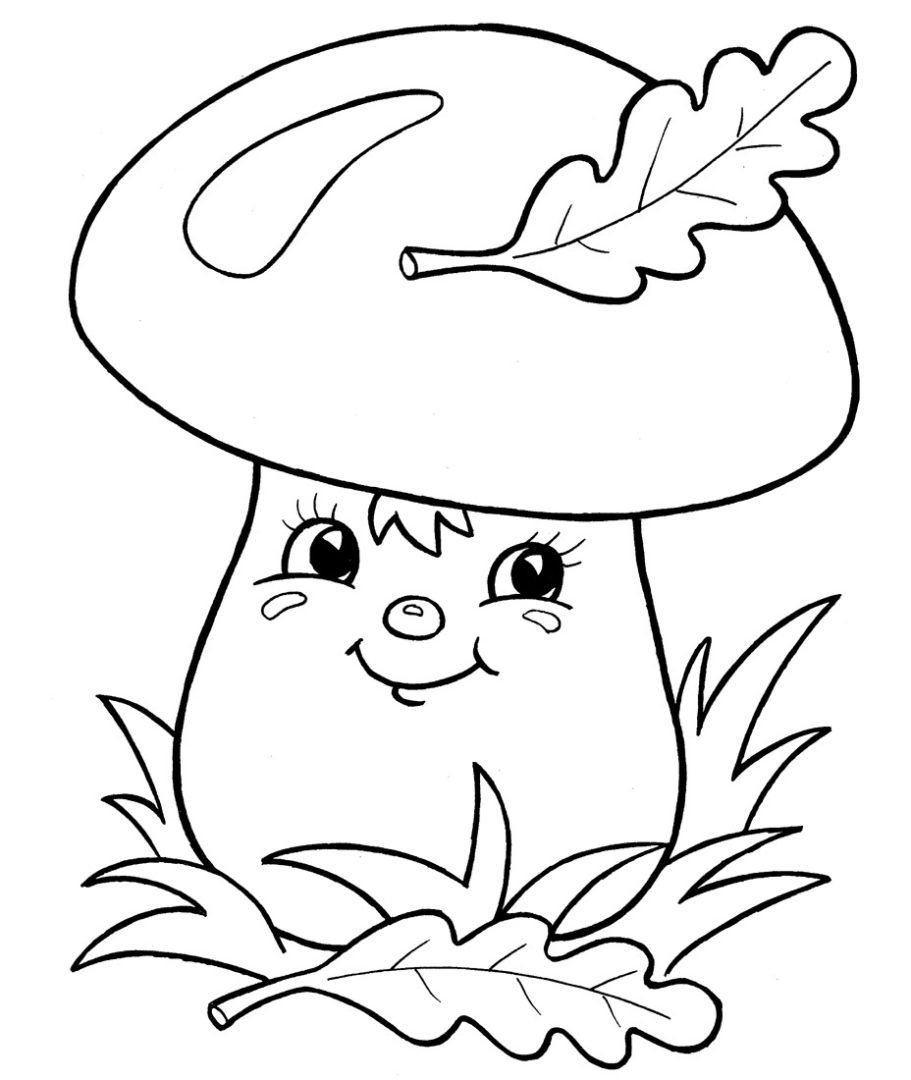 Гриб раскраска