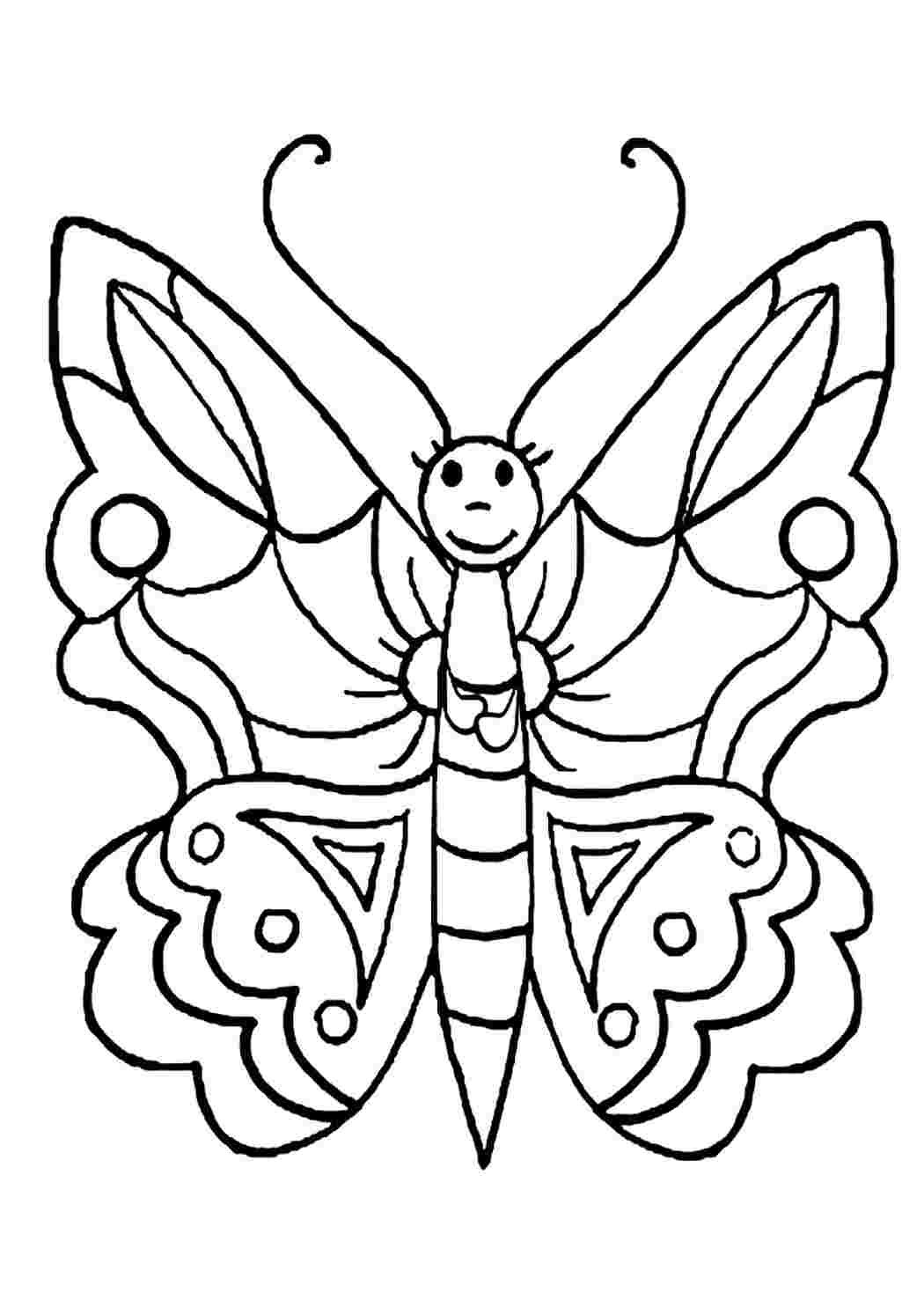 Бабочка раскраска для детей