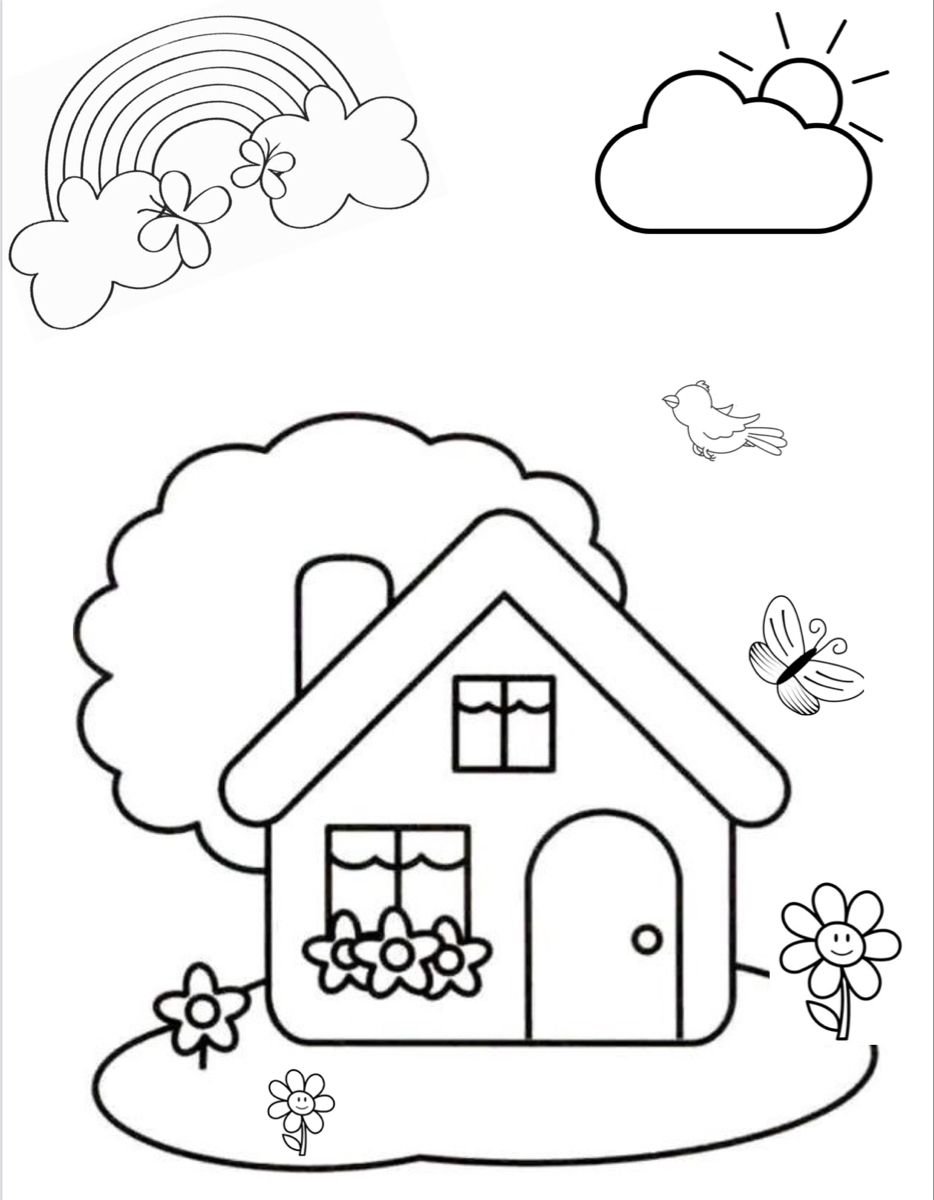 Домик для раскрашивания для детей