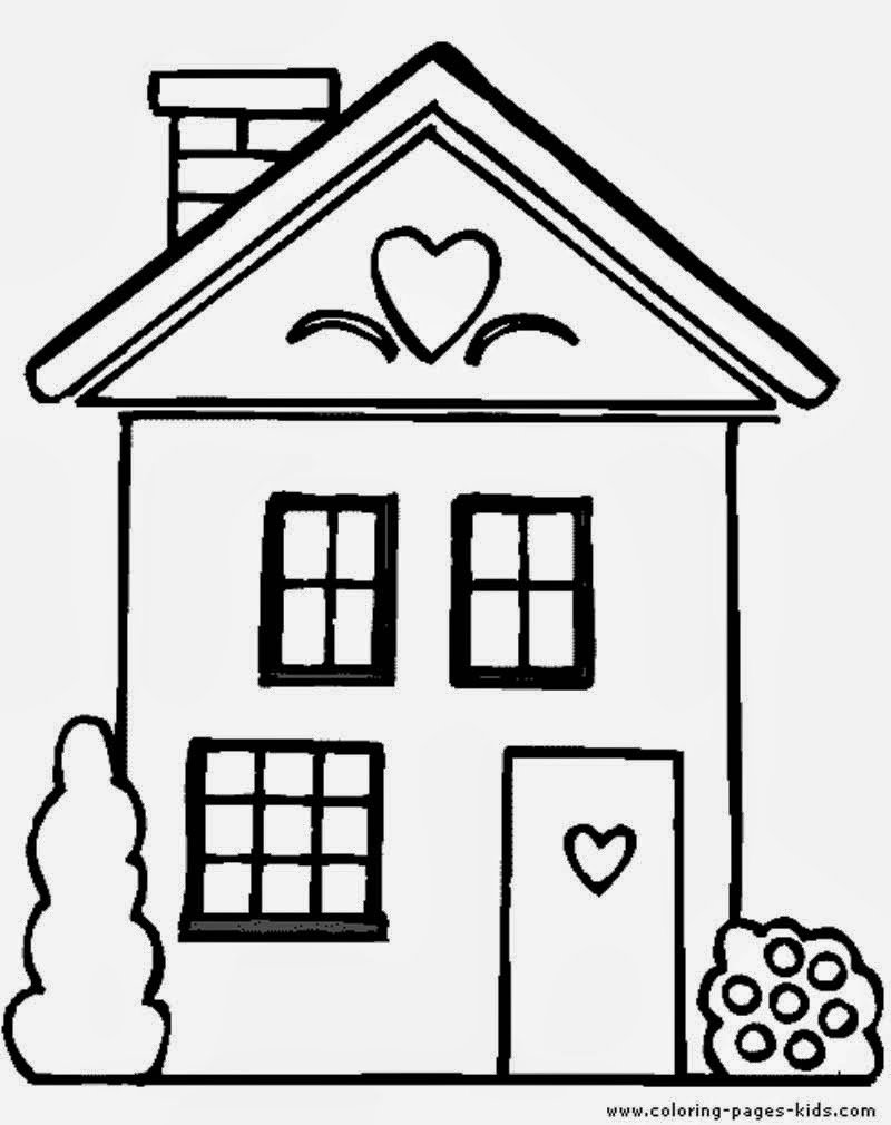 Домик раскраска для малышей