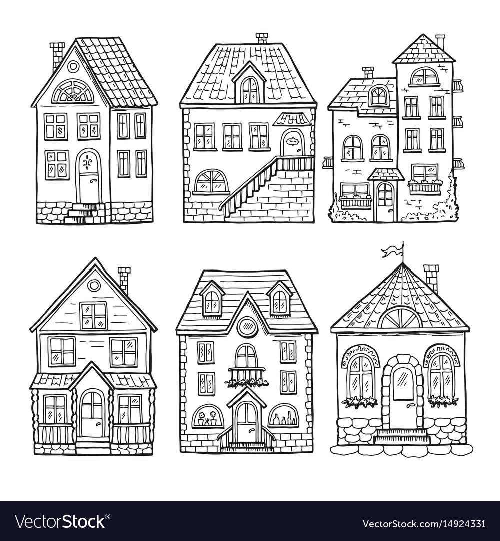 Европейские домики иллюстрации