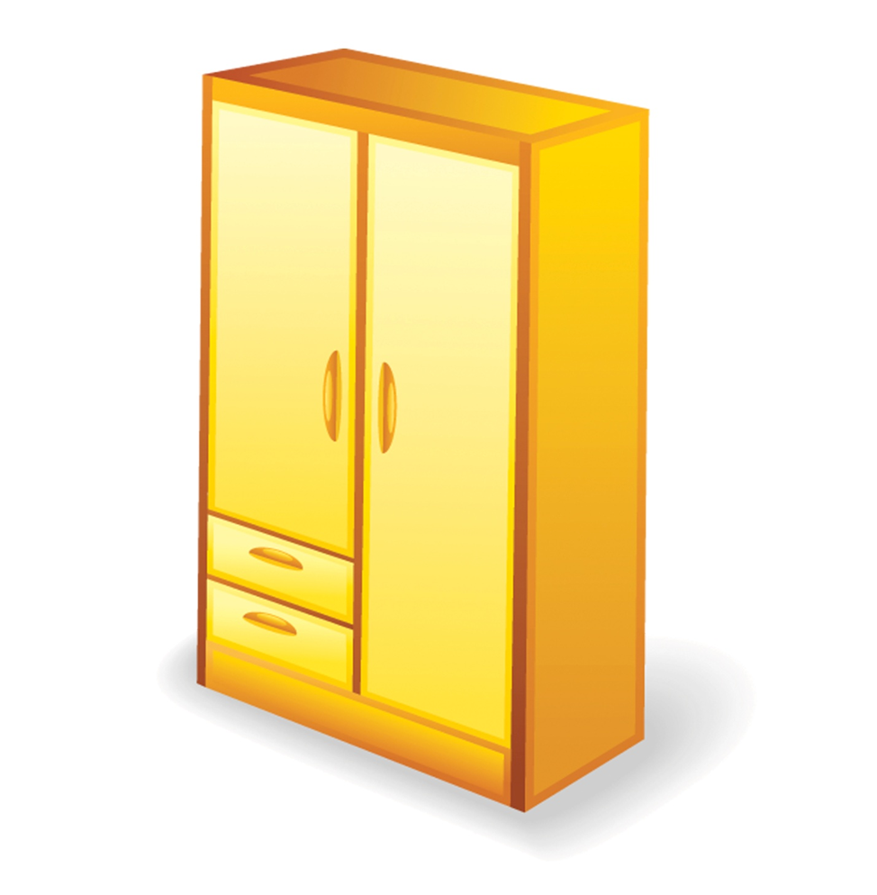 Деревянный шкаф нарисованный