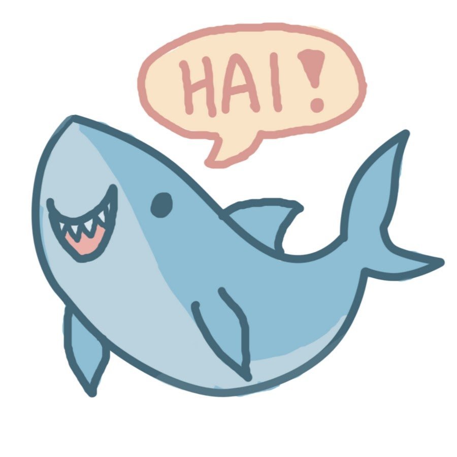 Весёлая акула стикер