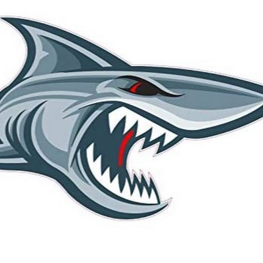 Мультяшная акула с открытой пастью